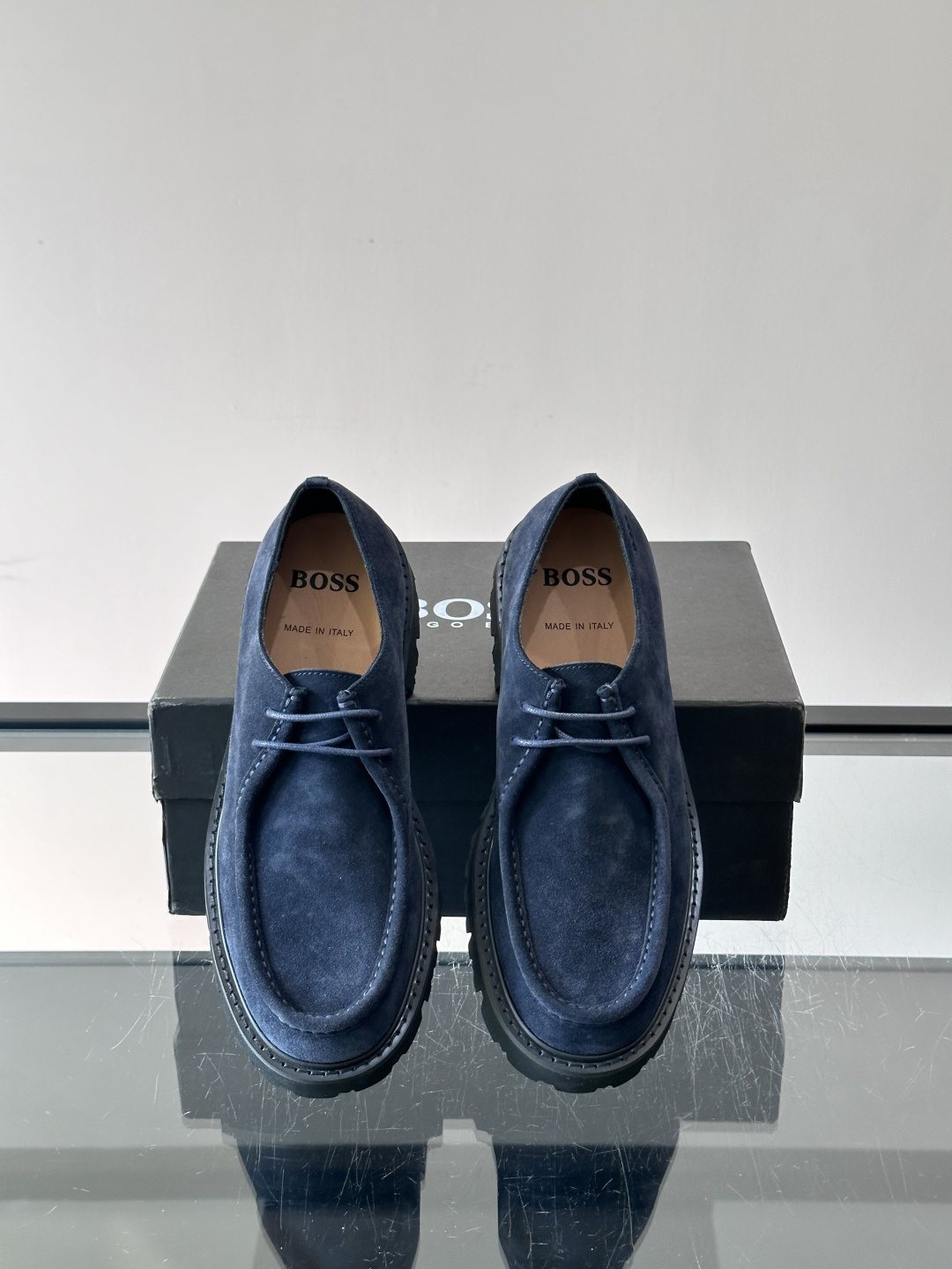 BOSS Suede Lug Sole Derby Shoes — front