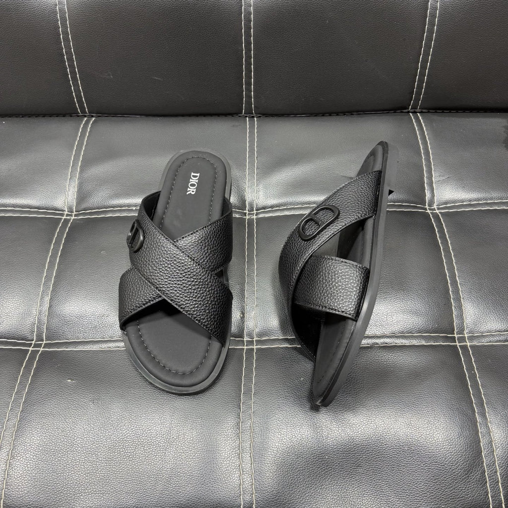 Dior Cross-Strap Slide Sandals — side