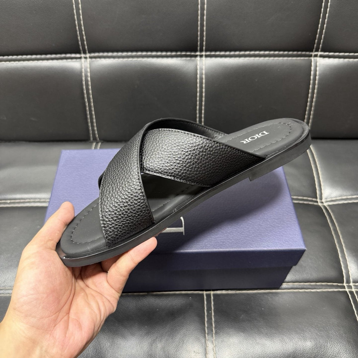 Dior Cross-Strap Slide Sandals — side