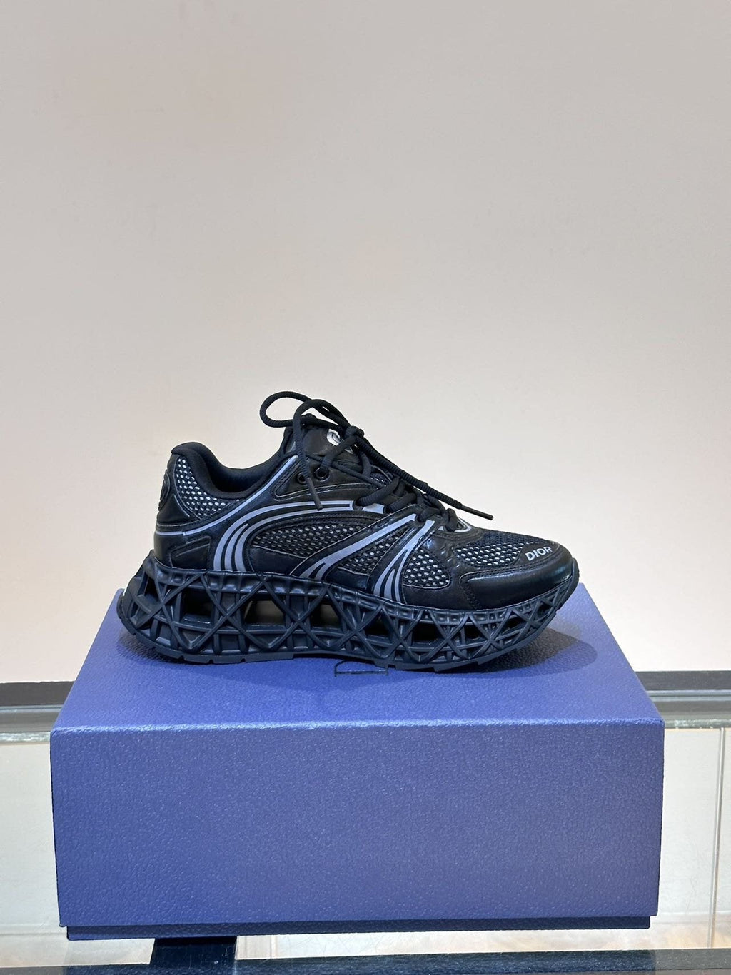 Dior B35 Black Turquoise Sneakers — side