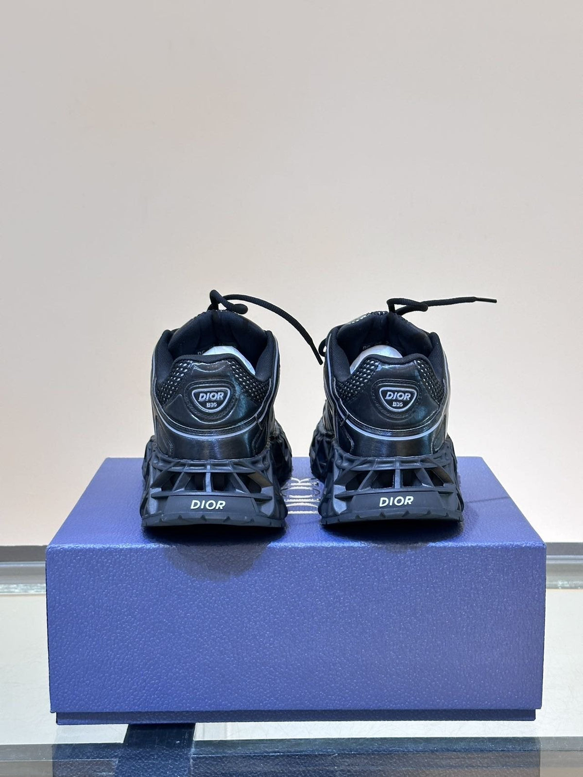 Dior B35 Black Turquoise Sneakers — back