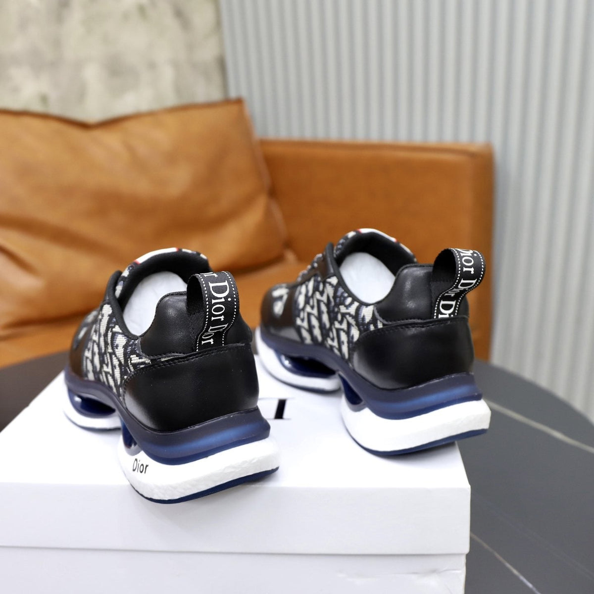 Dior Patterned Lace-Up Sneakers — back