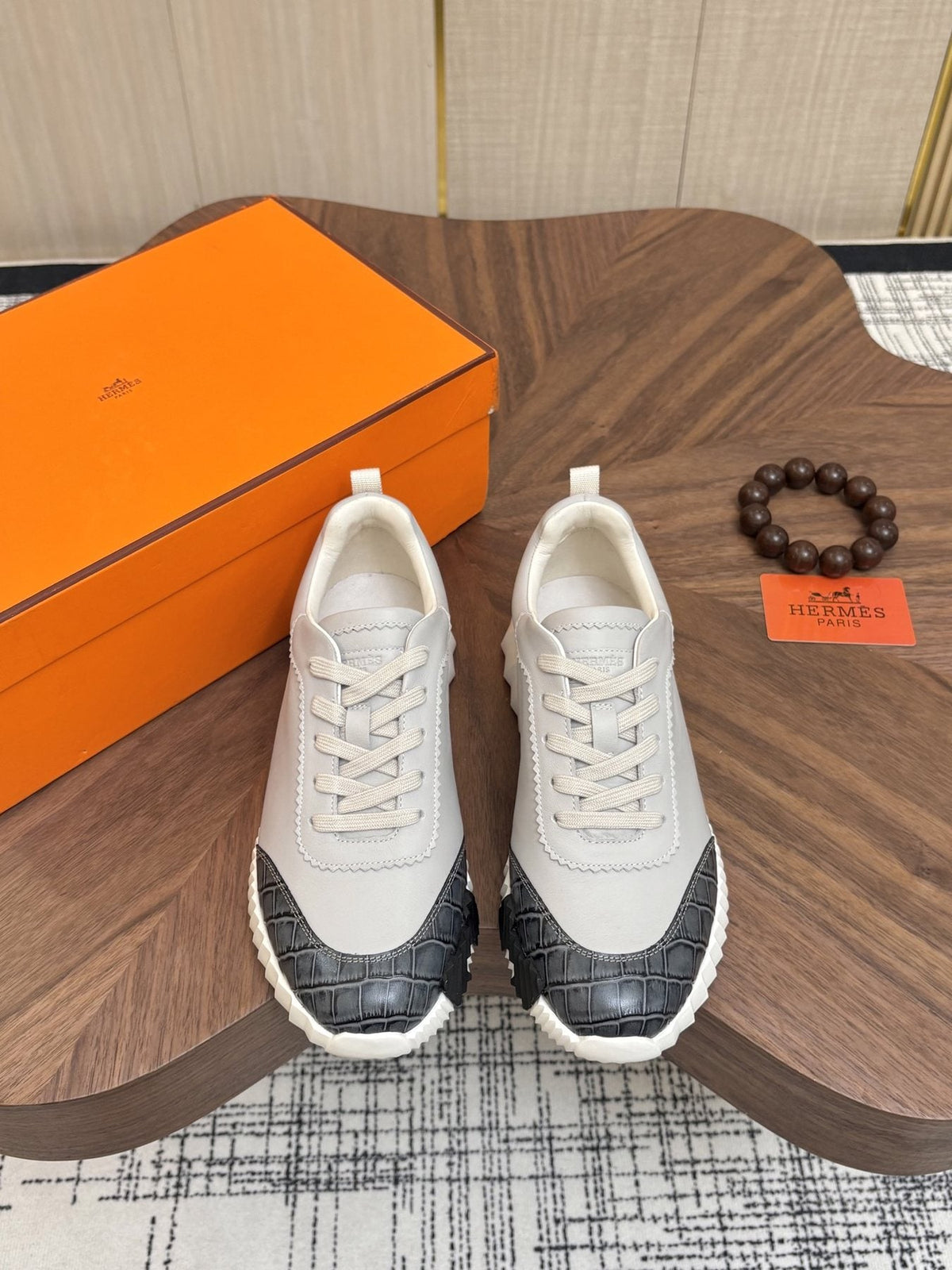 Hermes Paneled Low-Top Sneakers — front