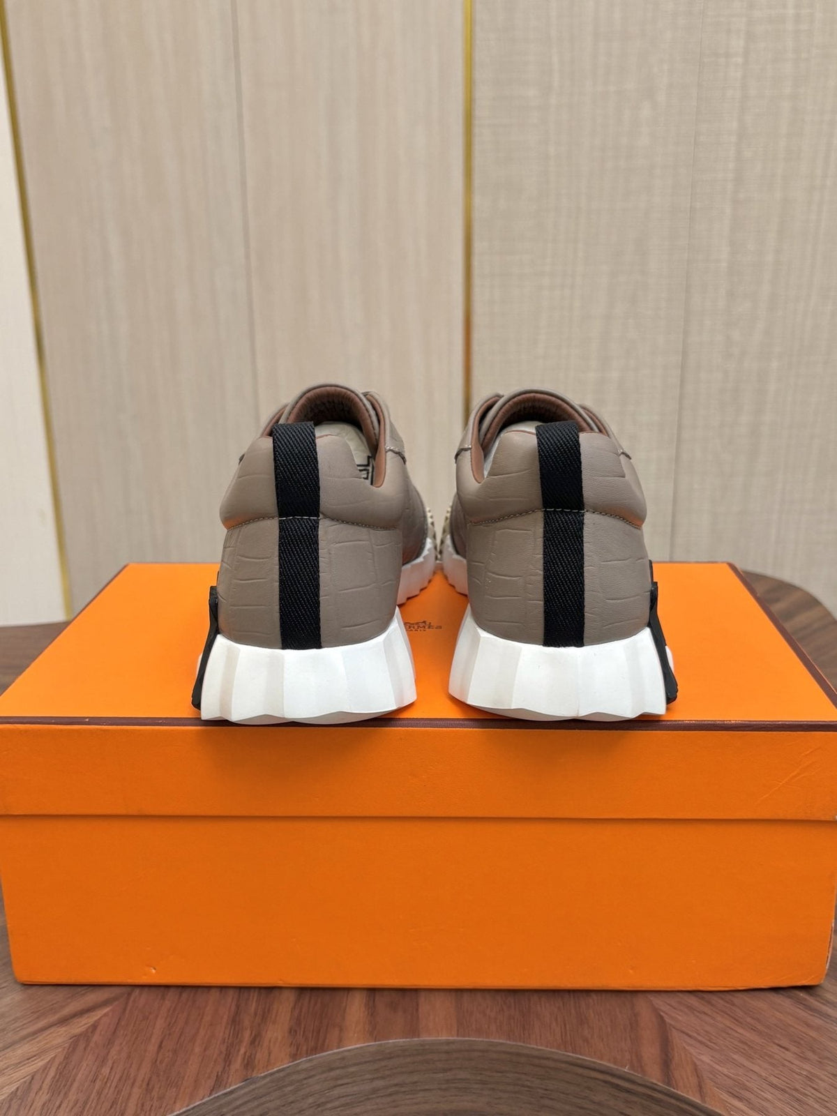 Hermes Paneled Low-Top Sneakers — side
