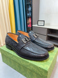 Gucci Embossed Metal-Hardware Loafers — hero