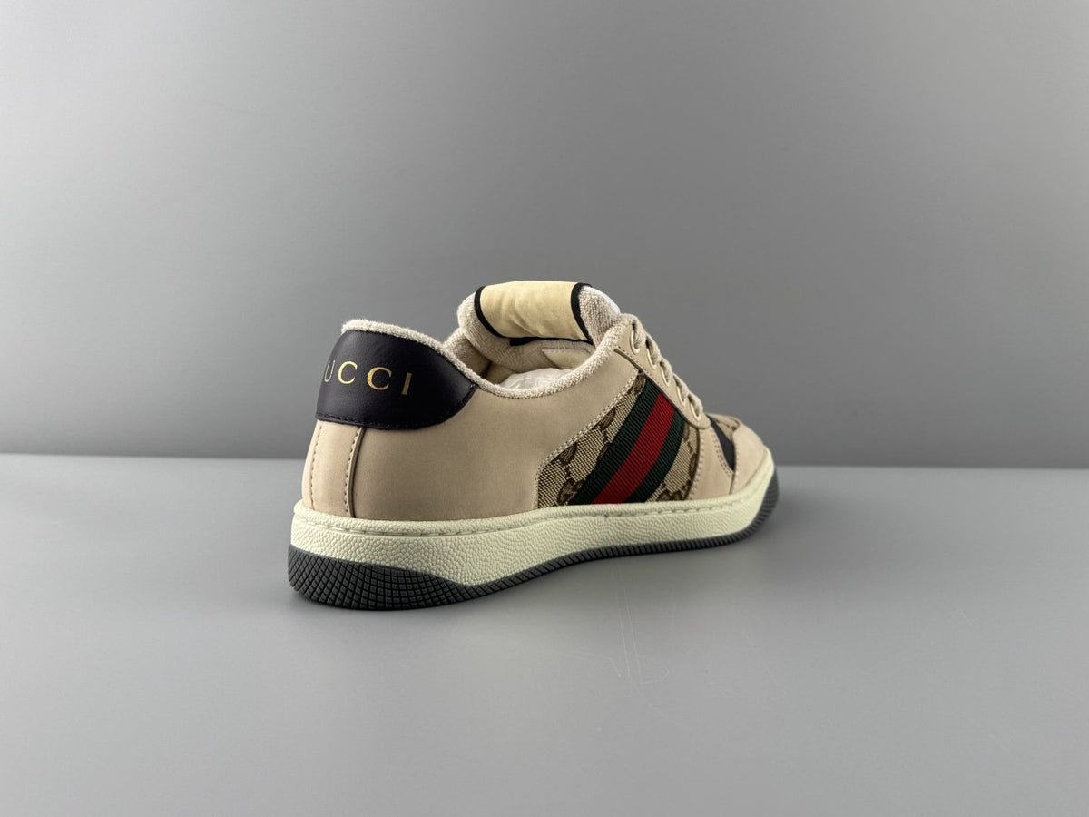 Gucci Beige Web Stripe Sneakers — back