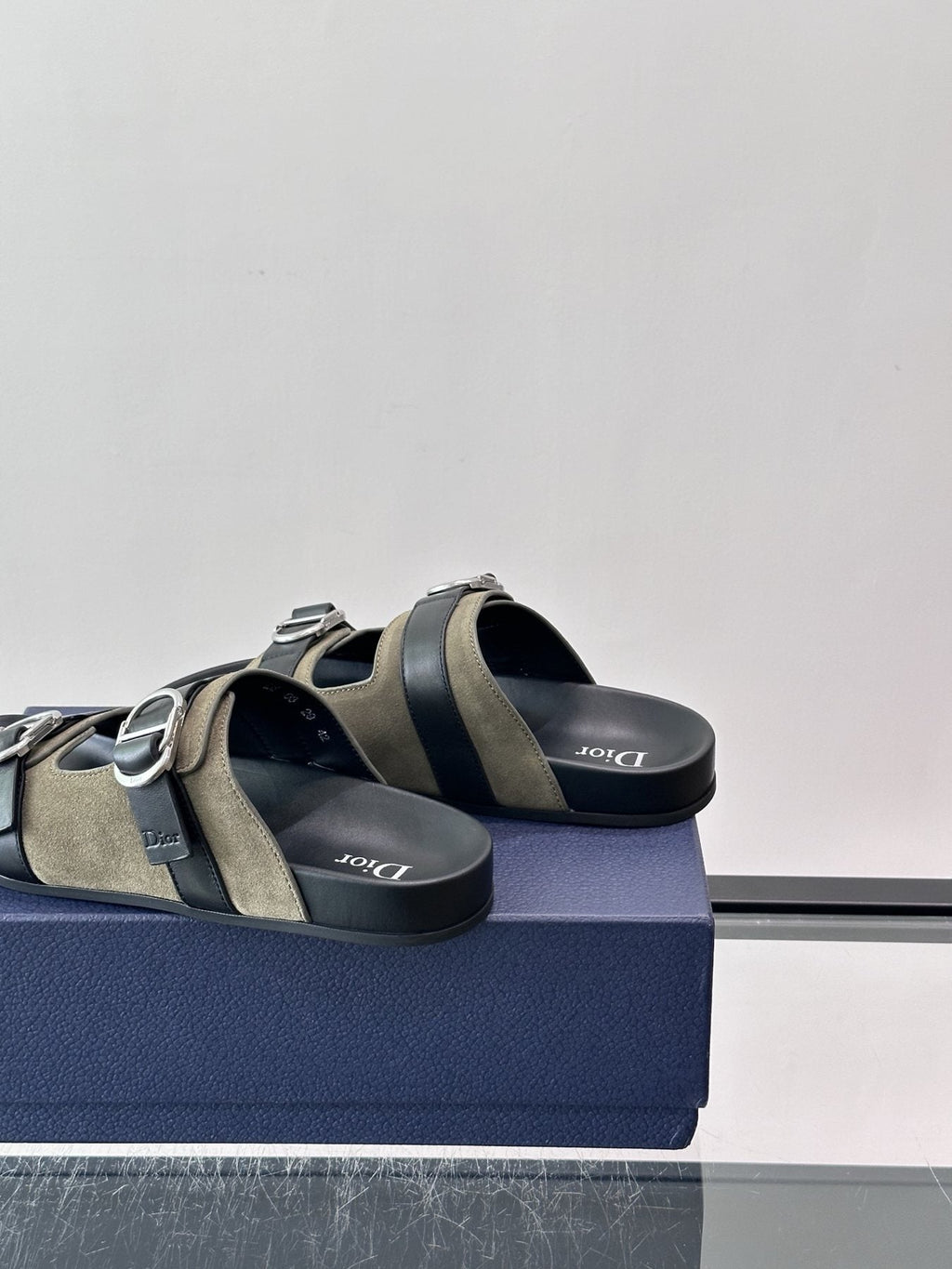 Dior Two-Strap Buckle Sandals — side