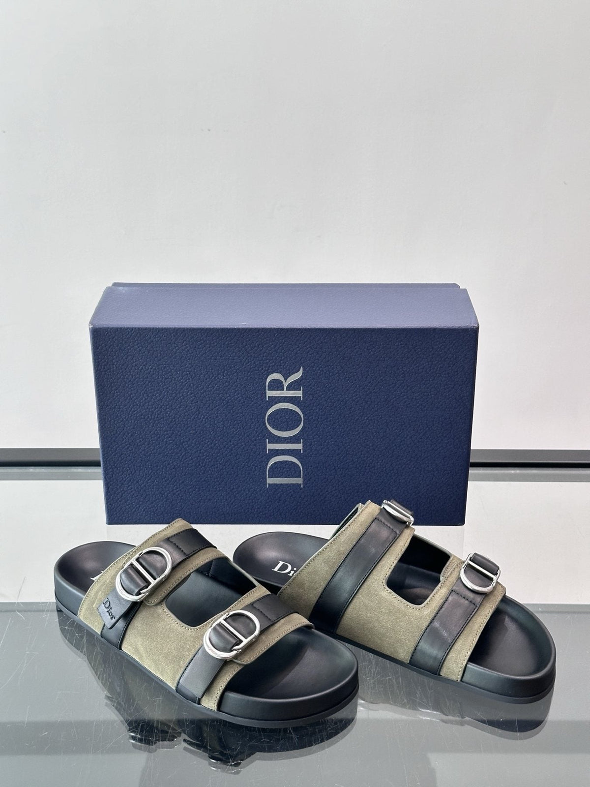 Dior Two-Strap Buckle Sandals — front