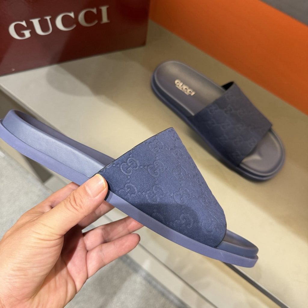 Gucci Embossed Strap Slide Sandals — side
