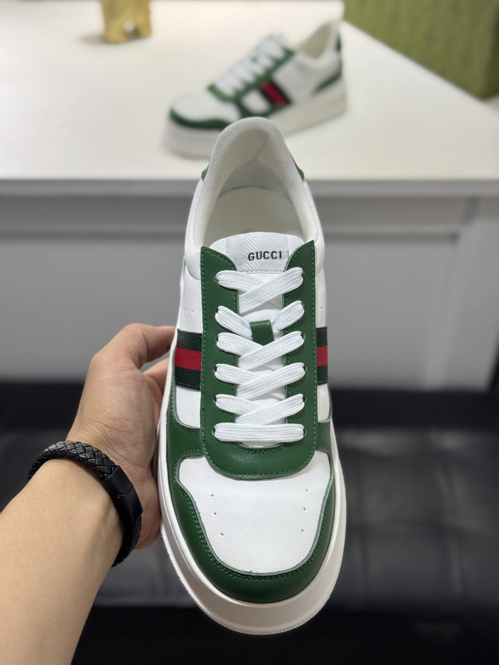 Gucci Web Stripe Low-Top Sneakers — front