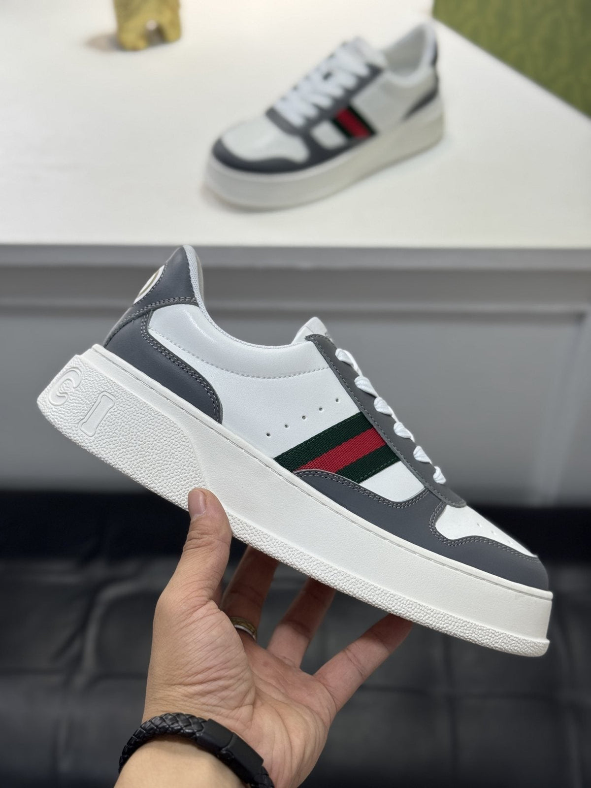 Gucci Web Stripe Low-Top Sneakers — side
