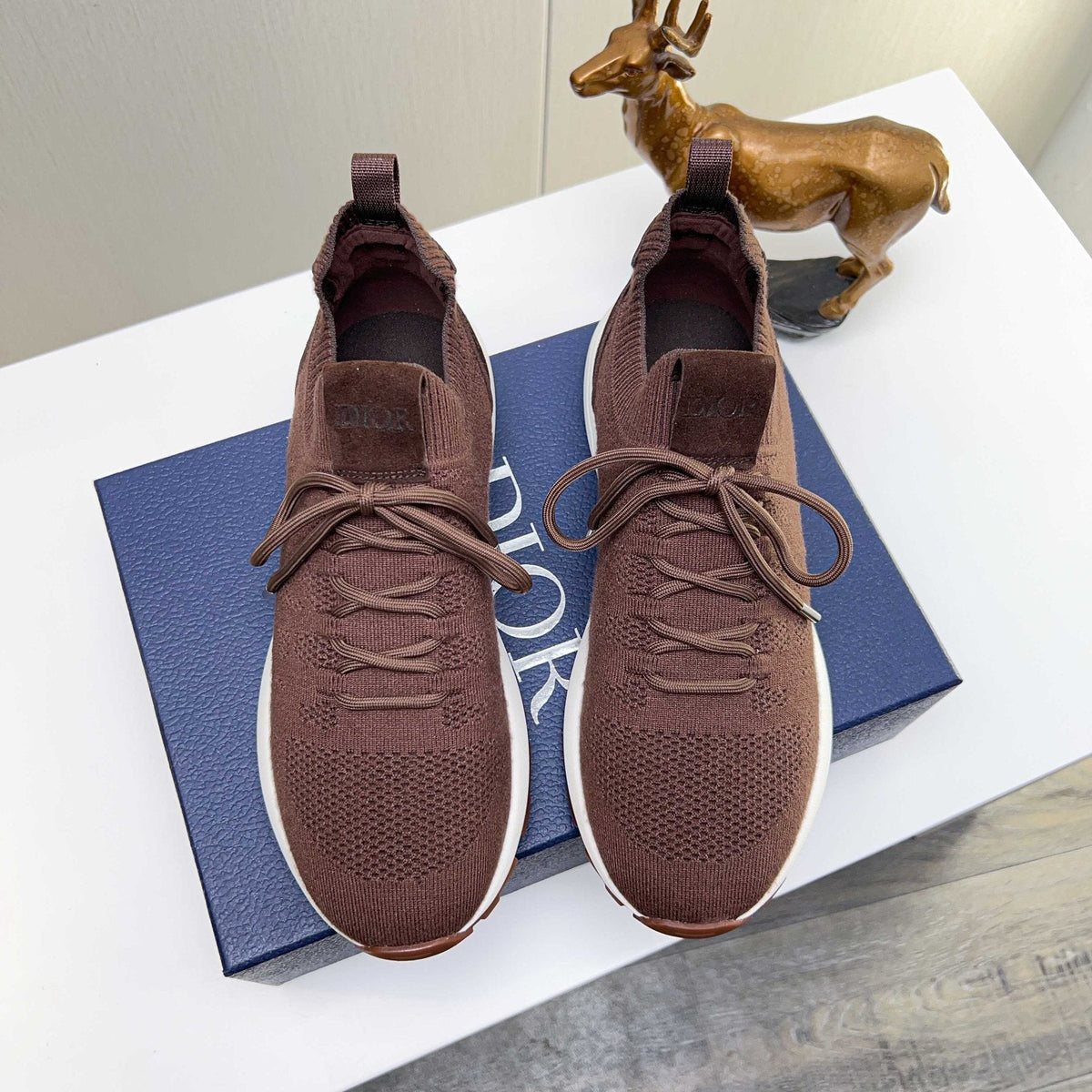 Dior Knit Lace-Up Sneakers — side