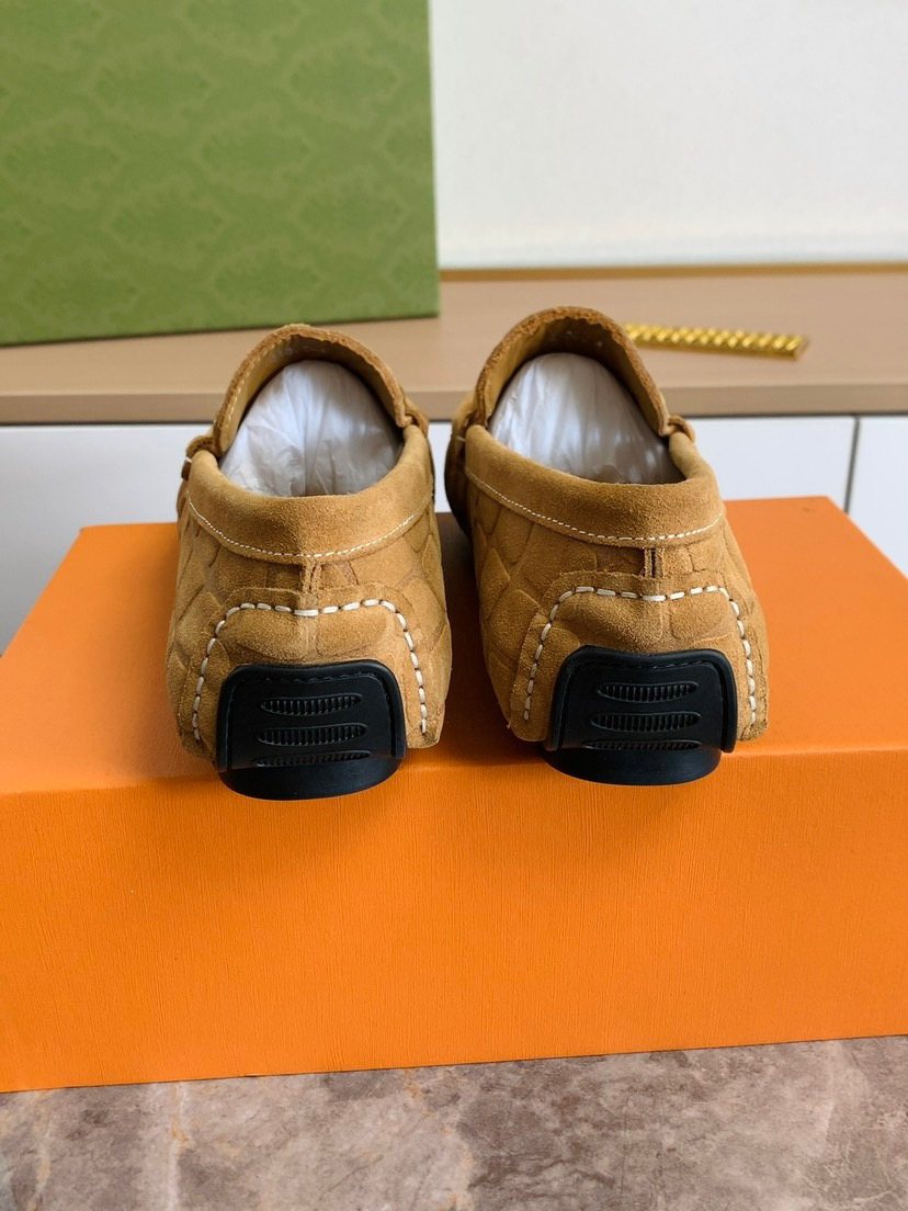 Gucci Textured Horsebit Loafers — back