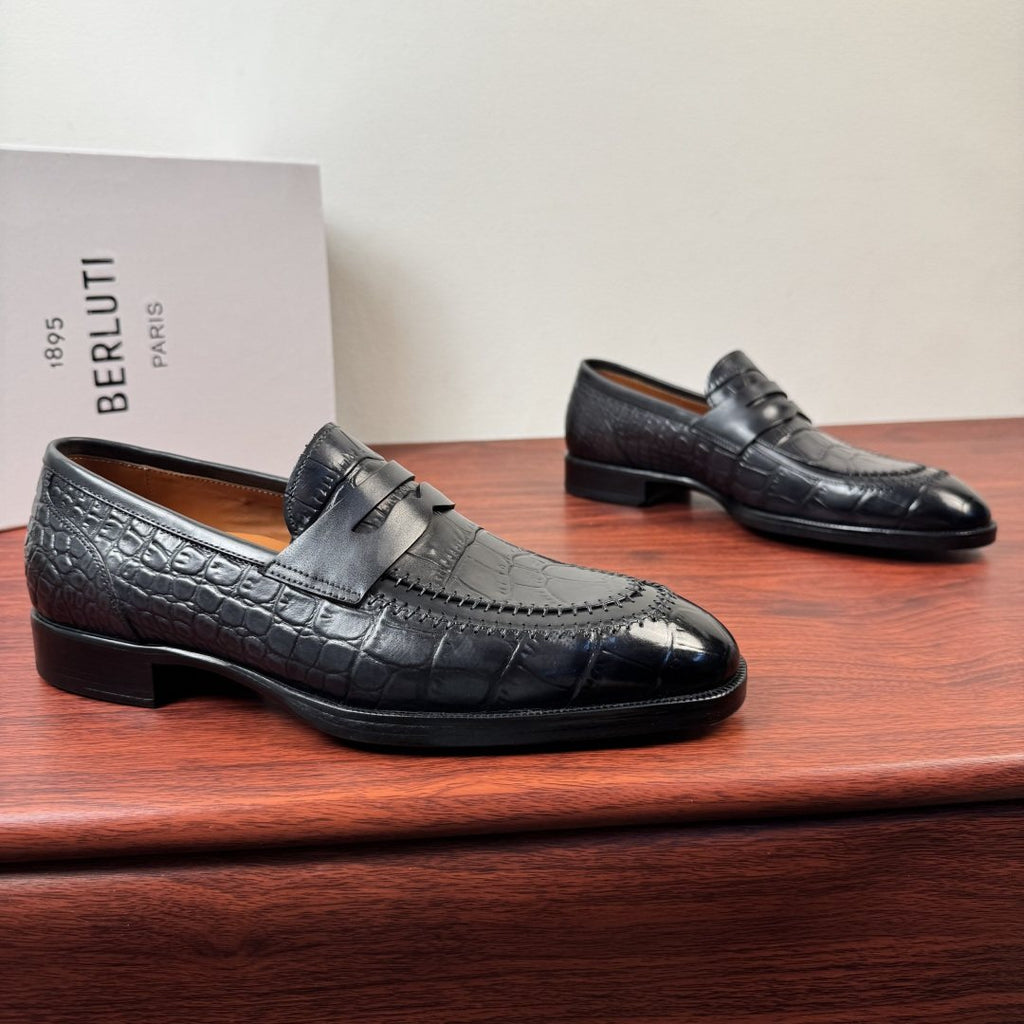 Berluti Embossed Burnished Loafers — hero