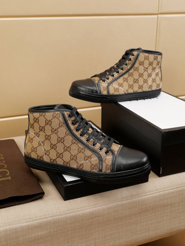 Gucci Monogram High-Top Sneakers — model