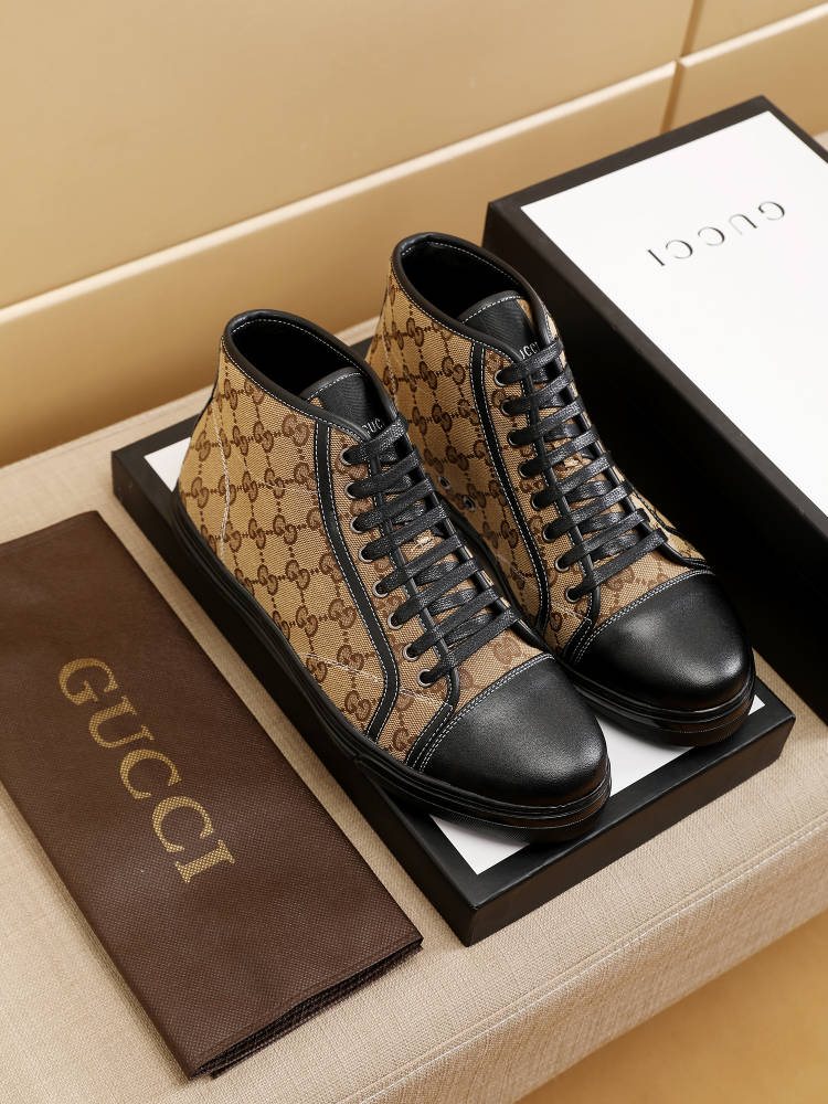 Gucci Monogram High-Top Sneakers — front