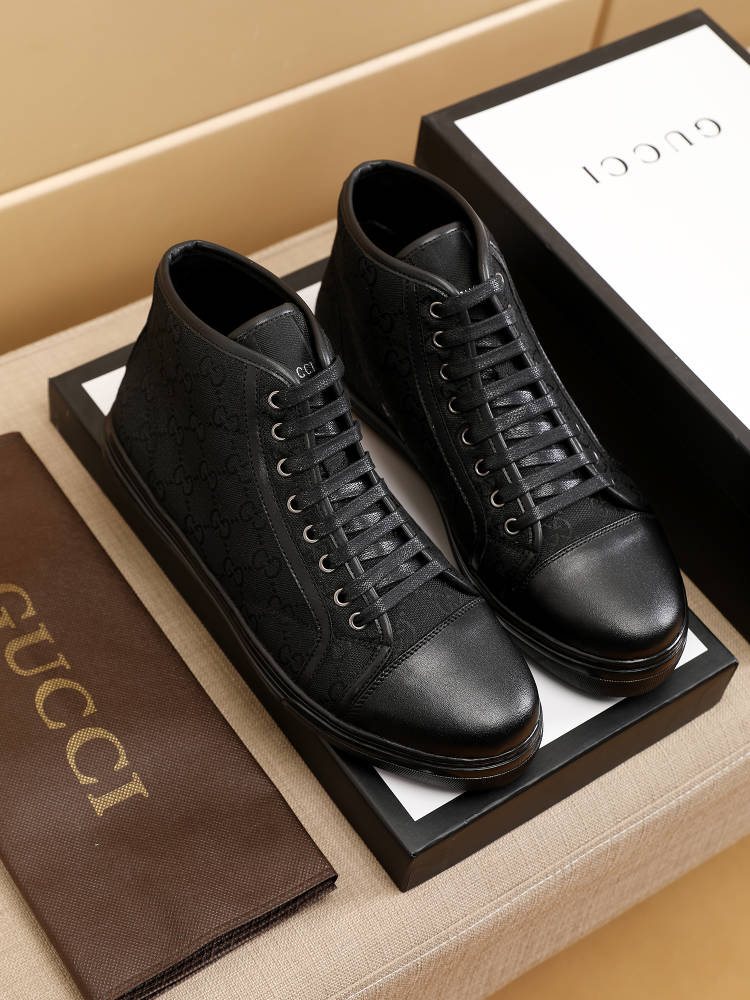 Gucci Monogram High-Top Sneakers — front