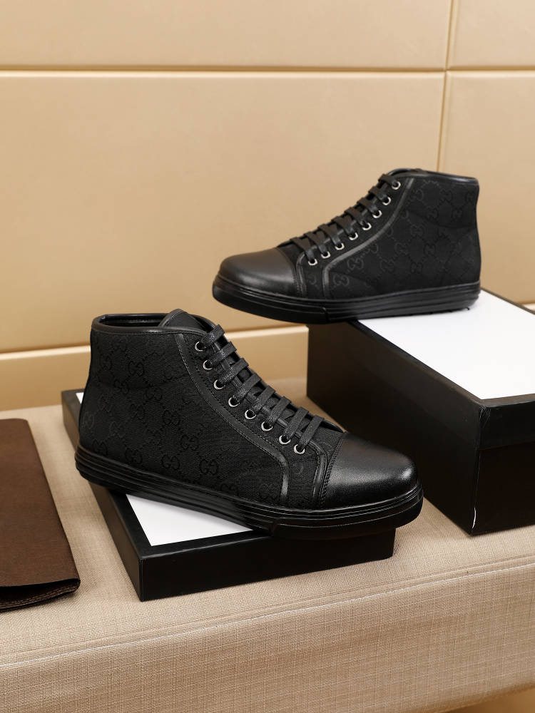 Gucci Monogram High-Top Sneakers — side