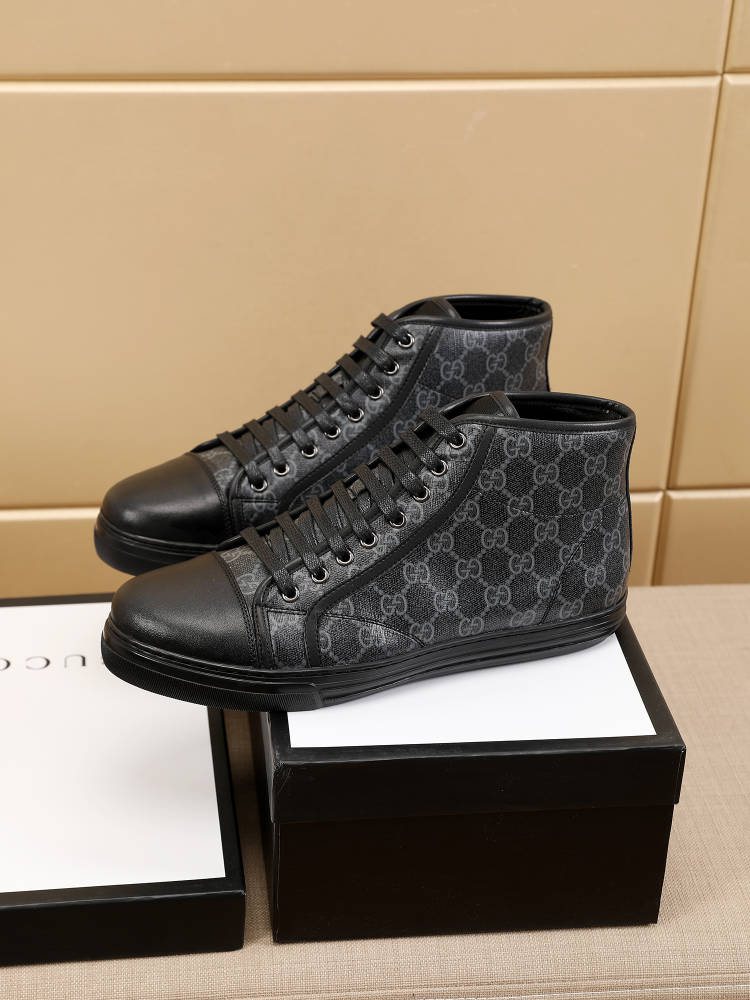 Gucci Monogram High-Top Sneakers — front