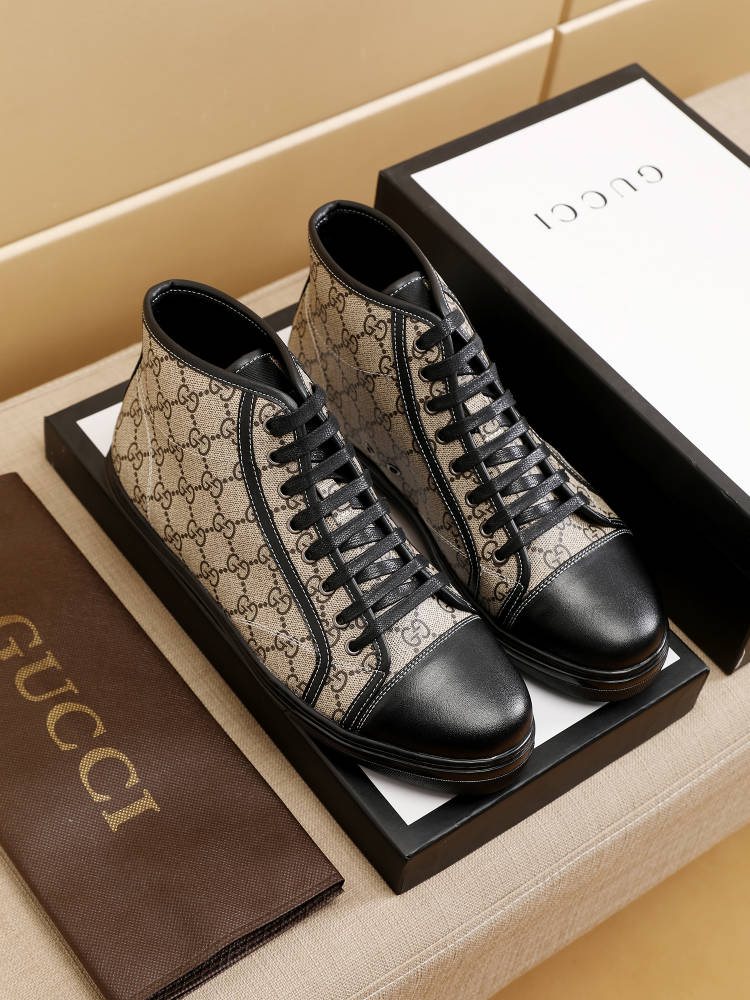 Gucci Monogram High-Top Sneakers — front