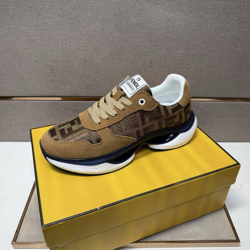 Fendi Monogram Panel Low-Top Sneakers — front