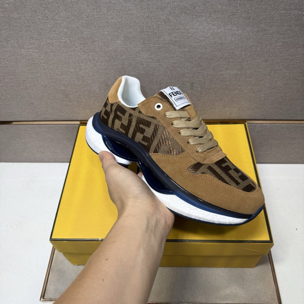 Fendi Monogram Panel Low-Top Sneakers — model