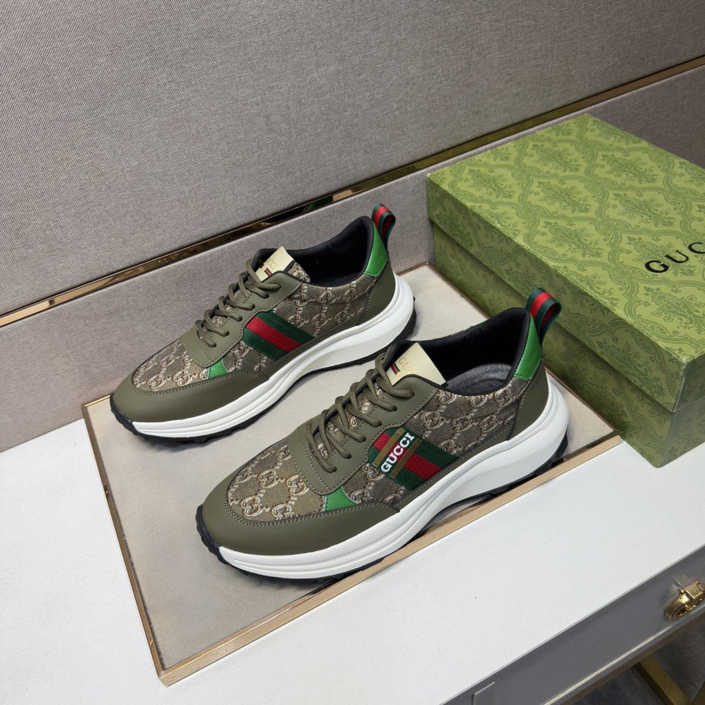 Gucci Green-Red Stripe Men’s Sneakers — side