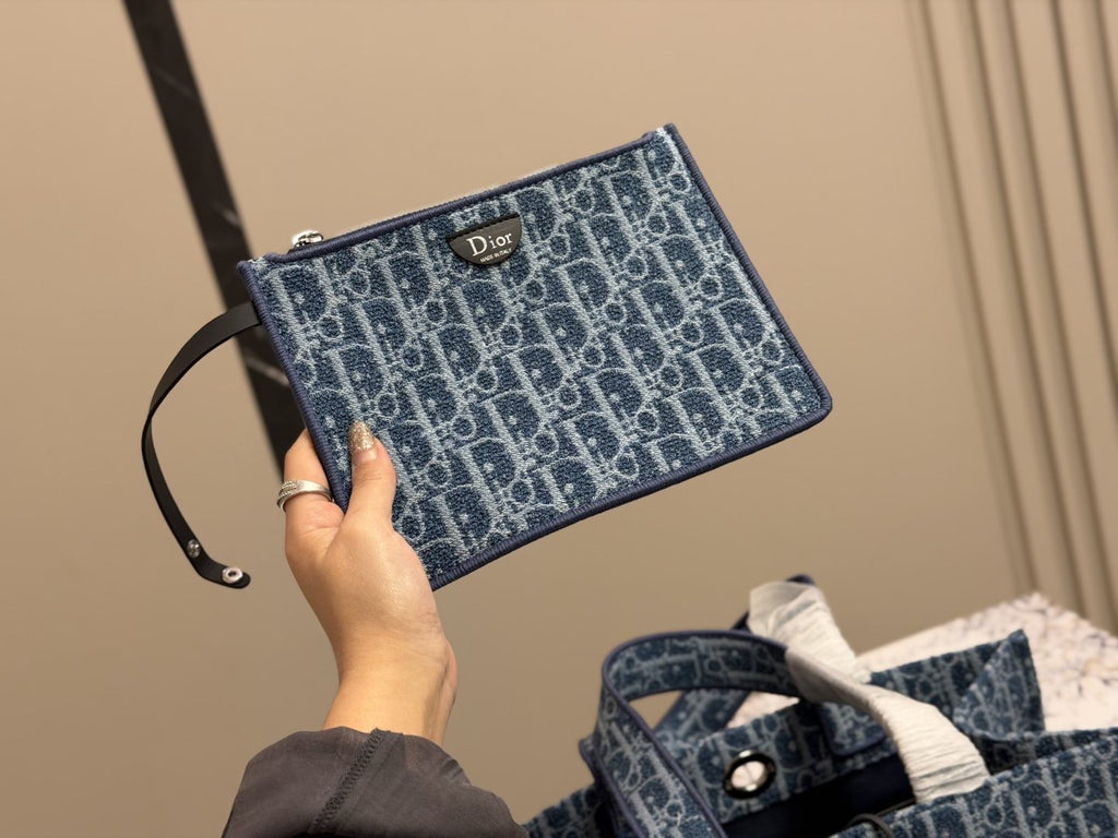 Dior Book Tote Blue Monogram Tote Bag — detail