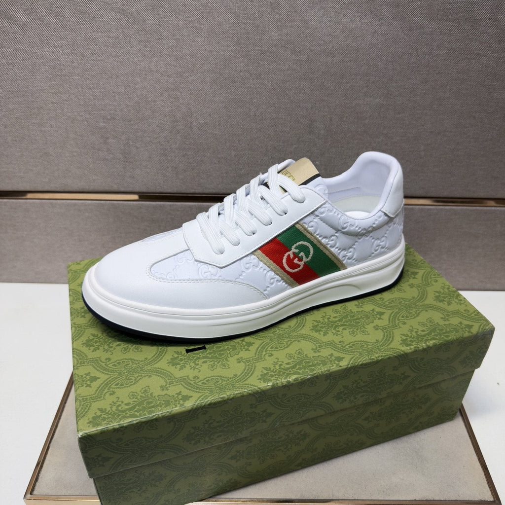 Gucci Green-Red Stripe Low-Top Sneakers — side