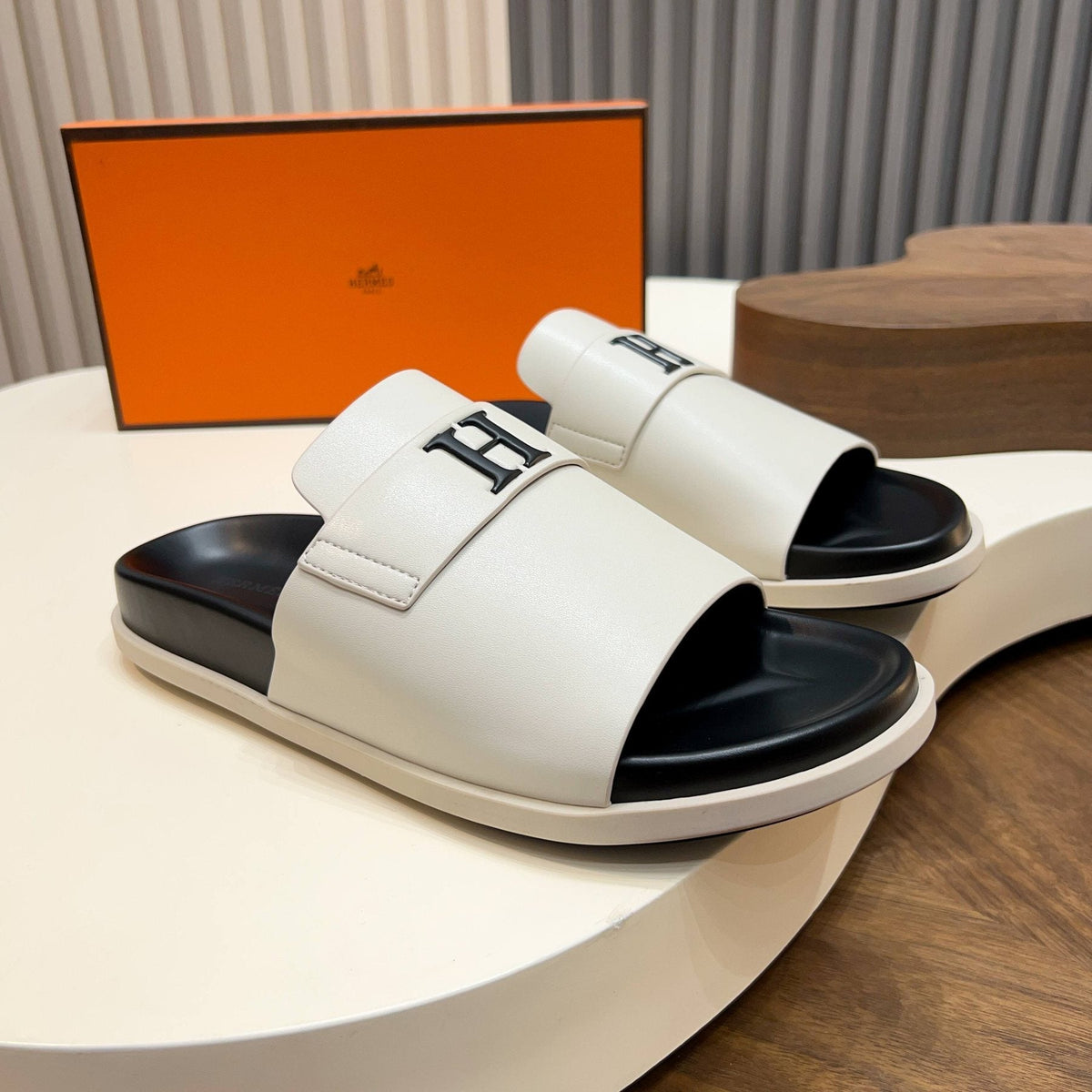 Hermès H Hardware Slide Sandals — front