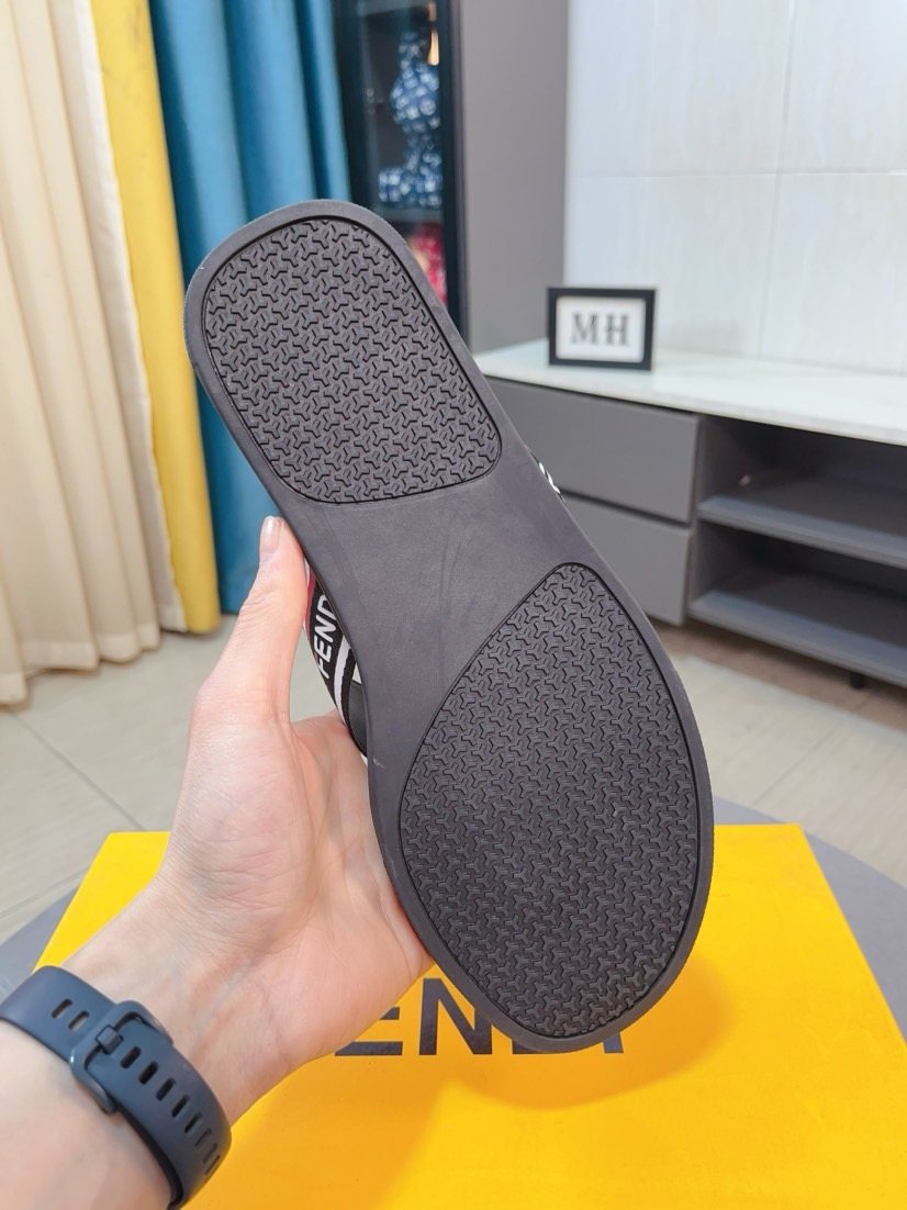 Fendi Striped Thong Sandals — back