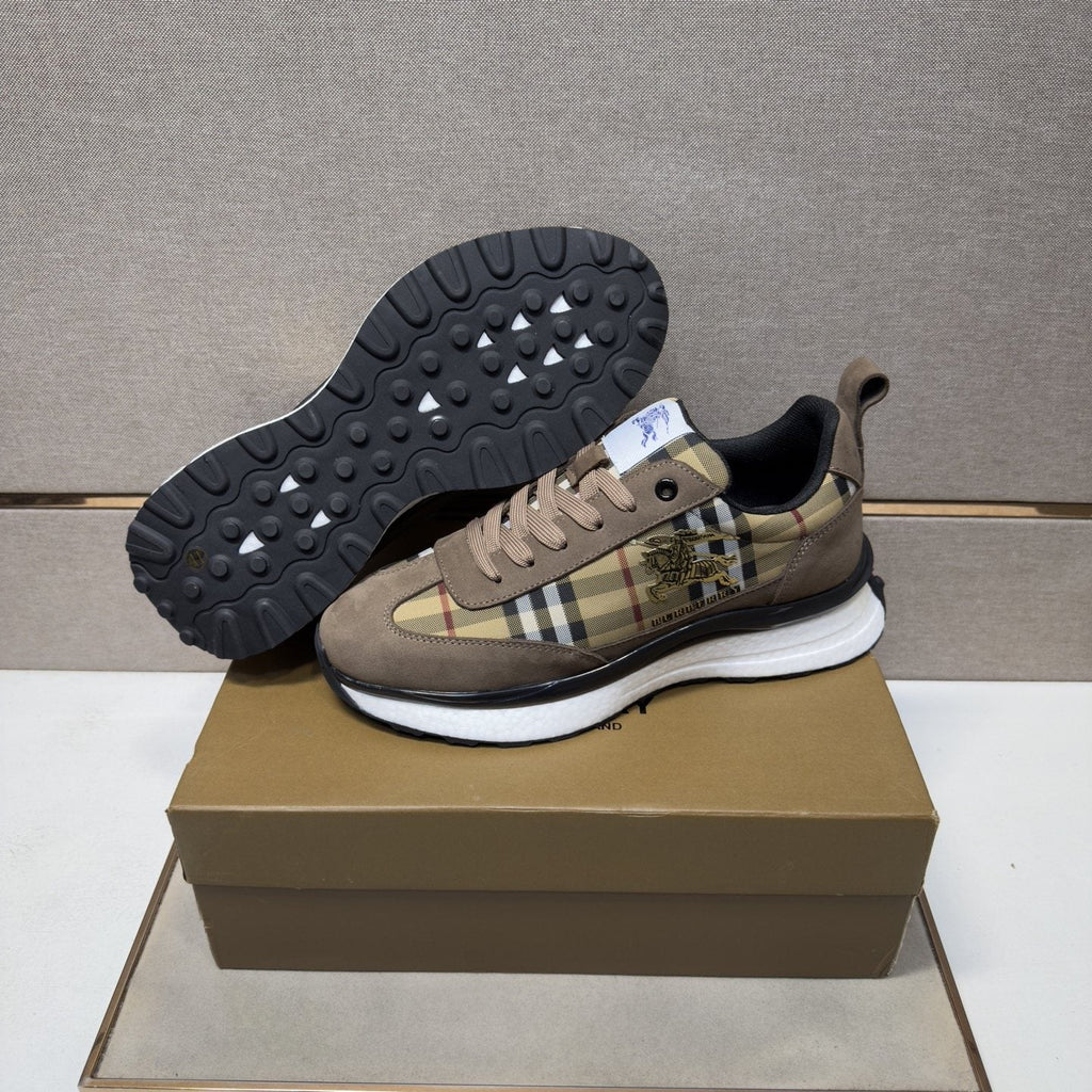 Burberry Plaid Panel Sneakers — detail