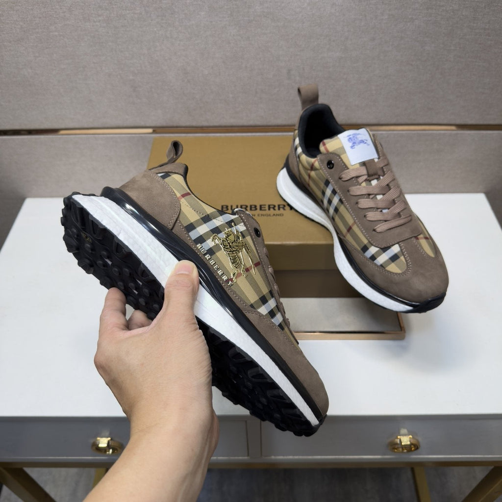 Burberry Plaid Panel Sneakers — detail