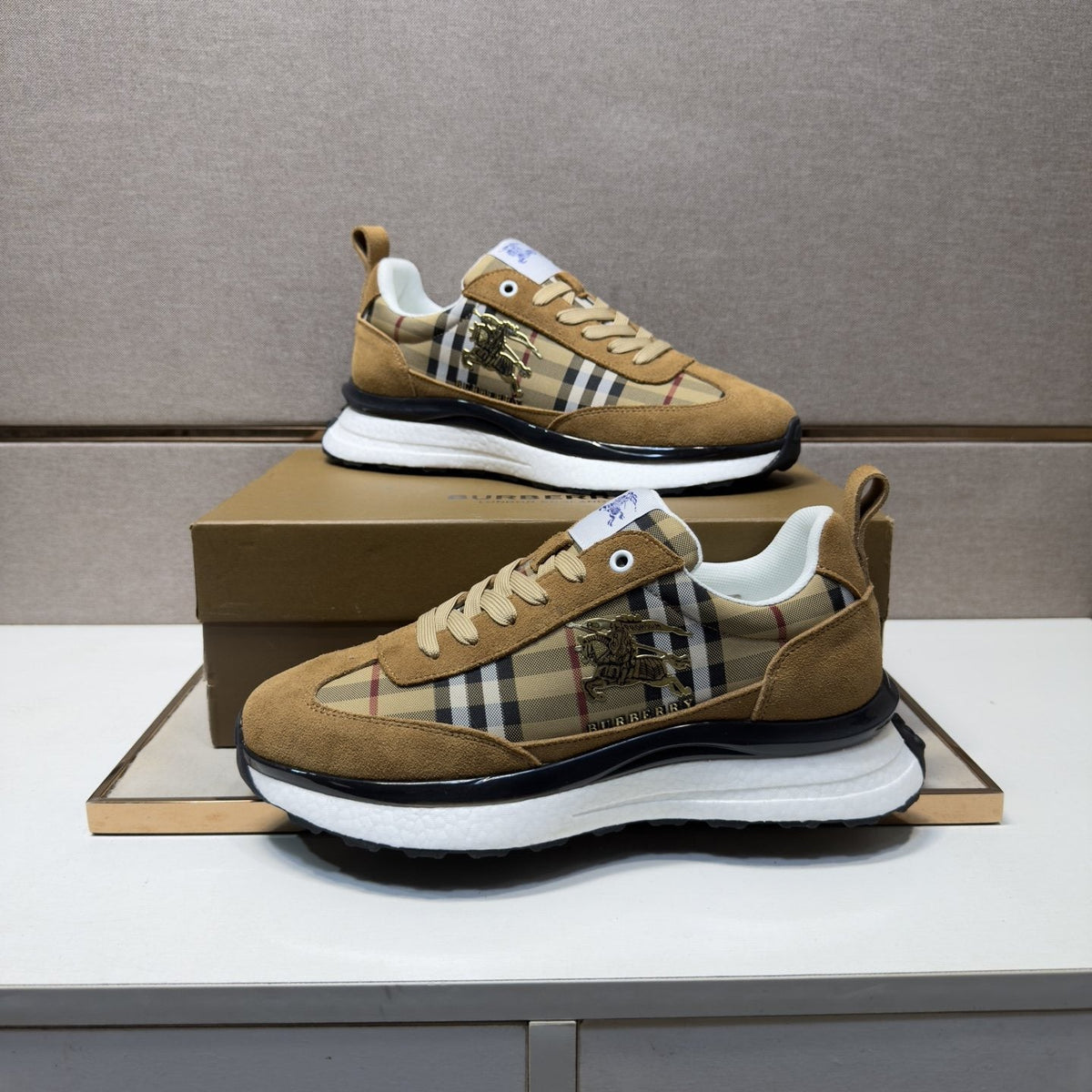 Burberry Plaid Panel Sneakers — model