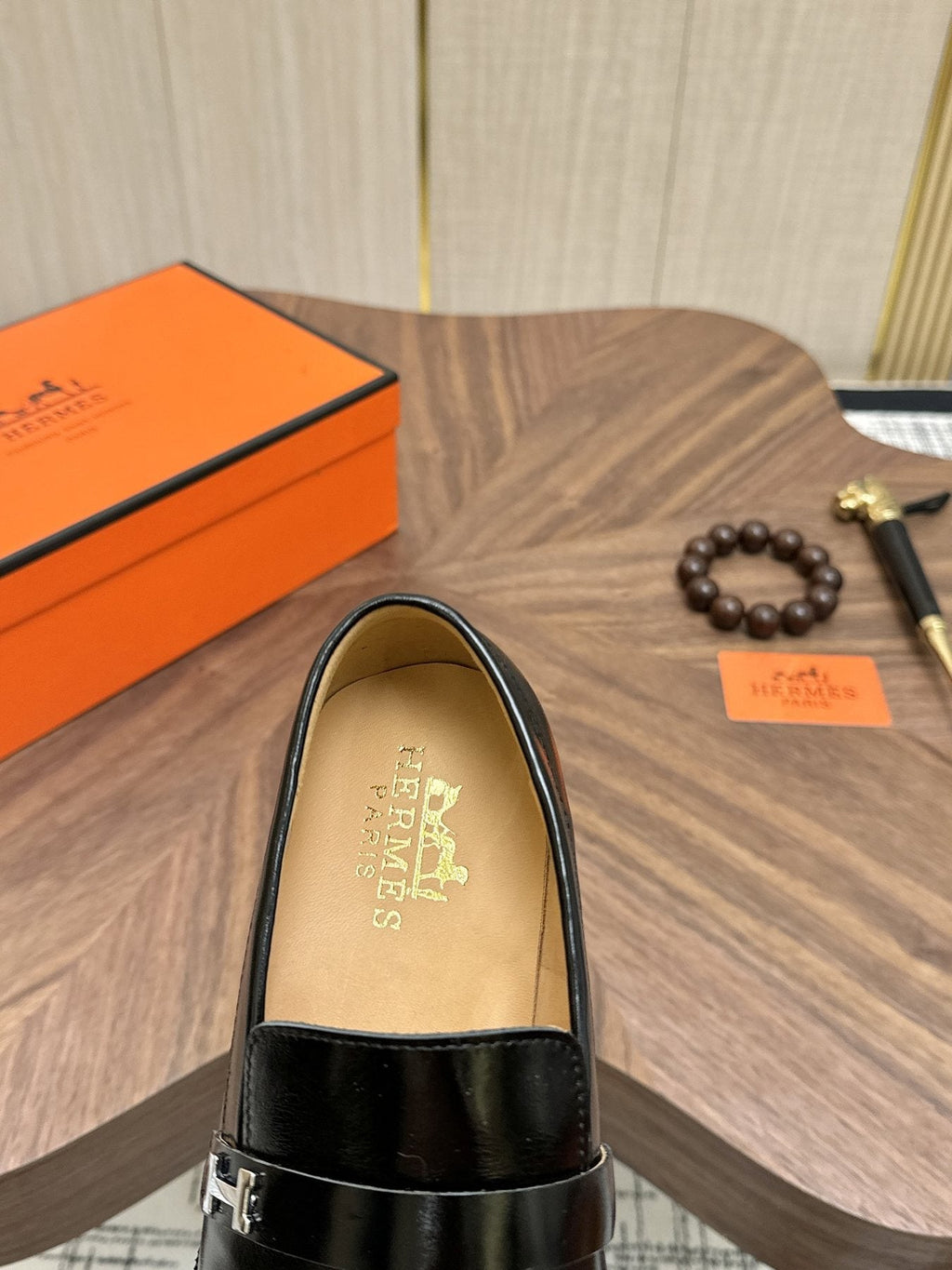 Hermès Metal H-Hardware Loafers — detail