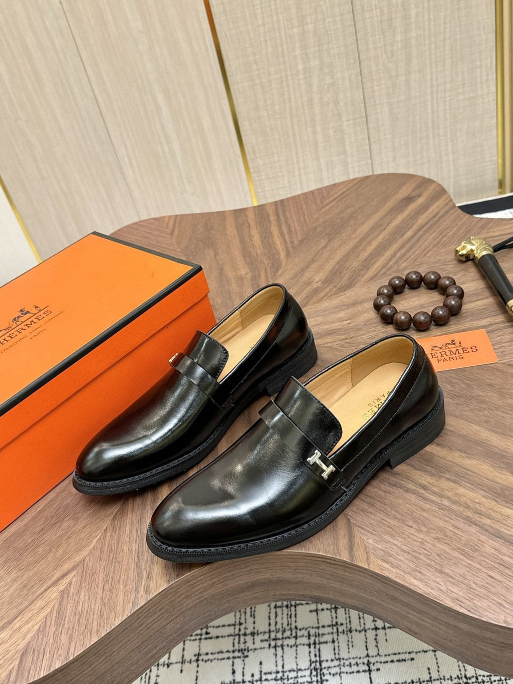 Hermès Metal H-Hardware Loafers — side