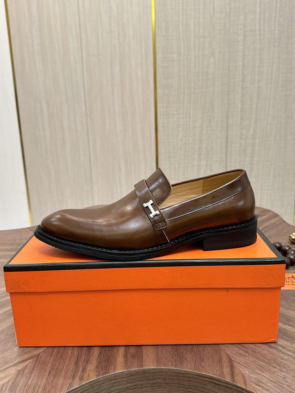 Hermès Metal H-Hardware Loafers — detail