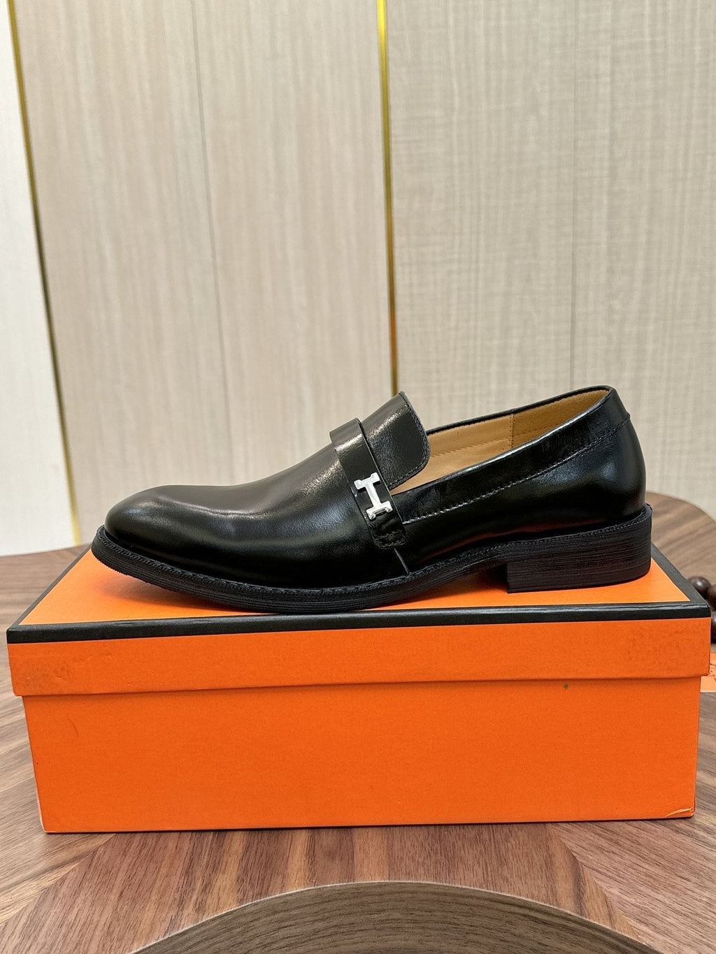 Hermès Metal H-Hardware Loafers — side