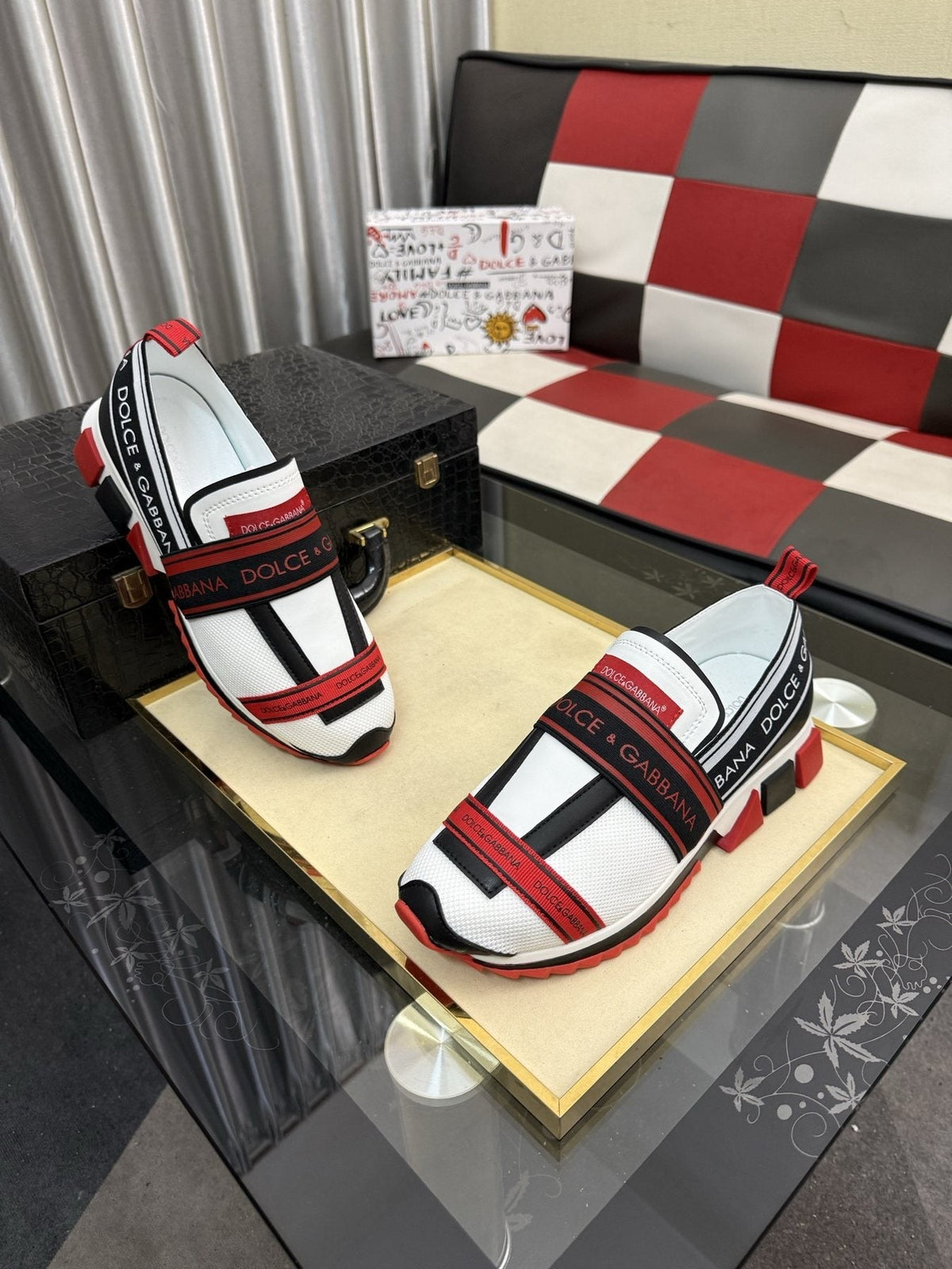 Dolce & Gabbana Blue Strap Sneakers — model