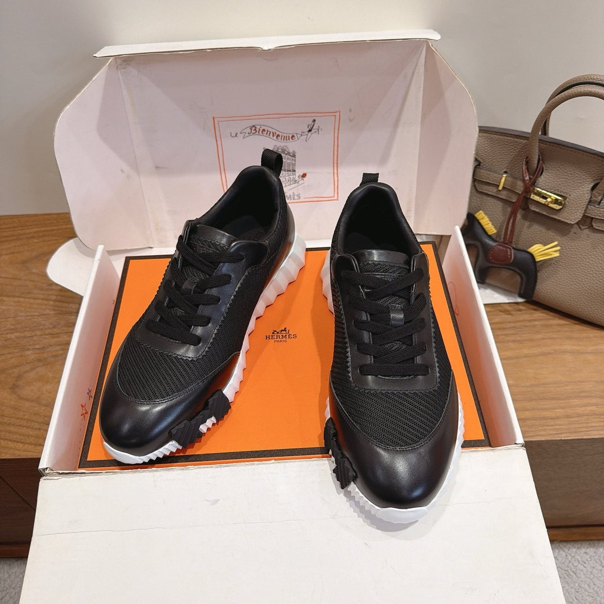 Hermès Lace-Up Sneakers — front
