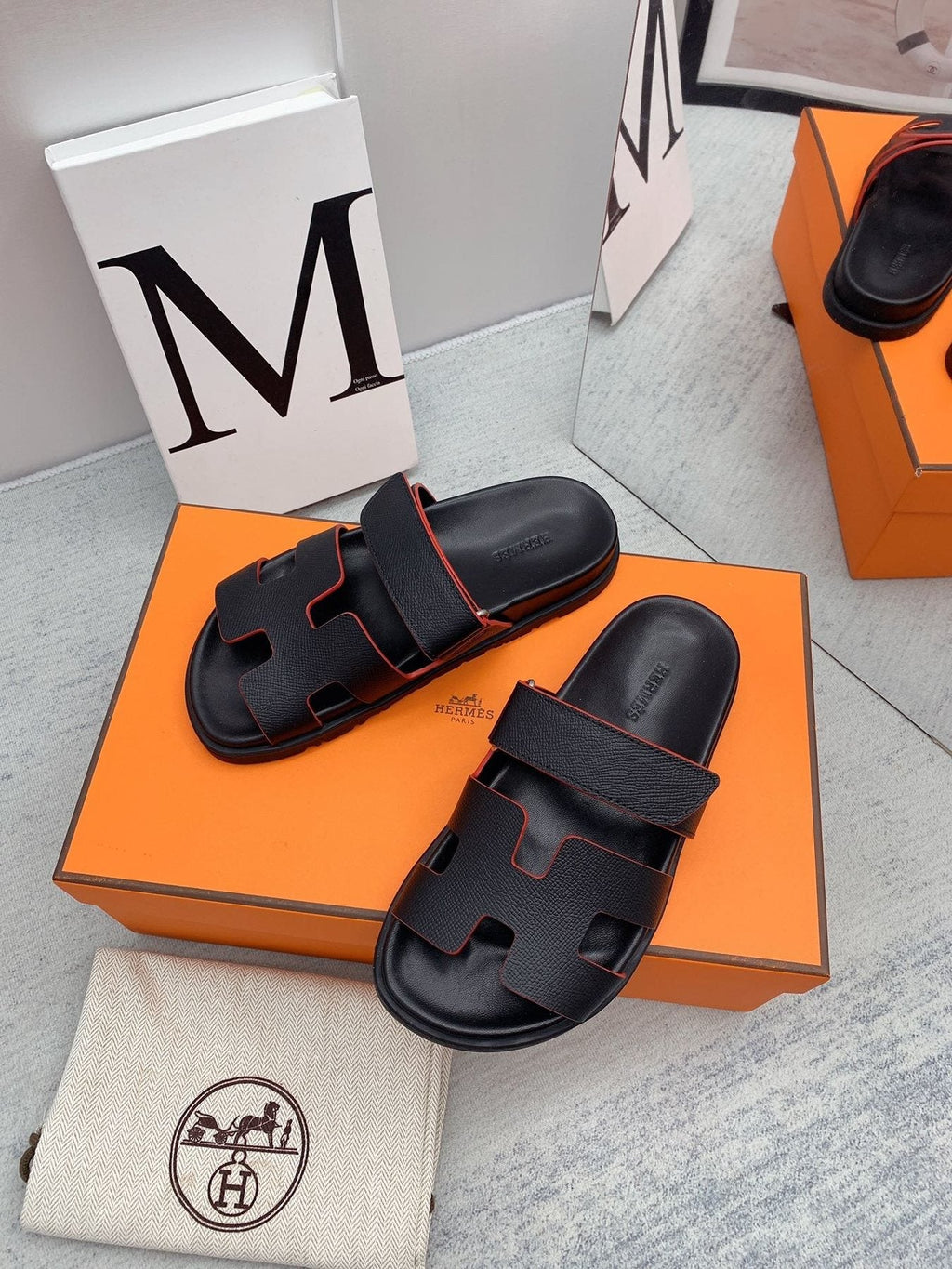 Hermès H-Cutout Slide Sandals — front