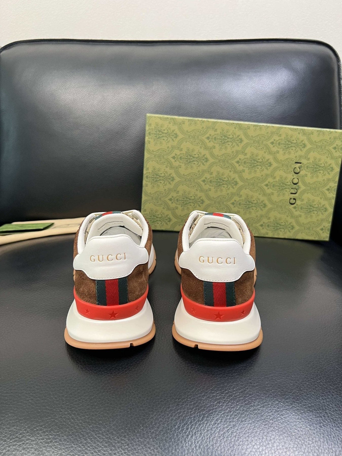 Gucci Monogram Panel Low-Top Sneakers — back