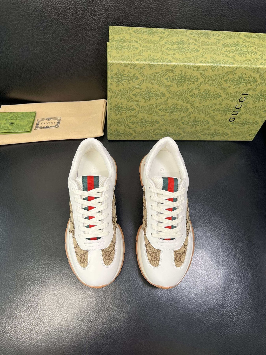 Gucci Monogram Panel Low-Top Sneakers — front