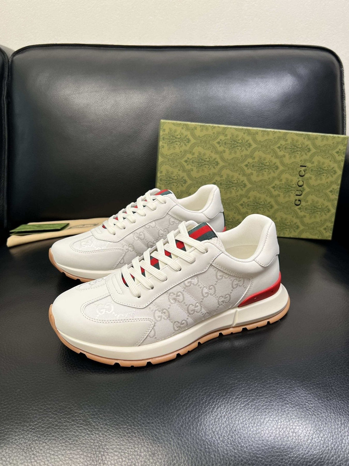 Gucci Monogram Panel Low-Top Sneakers — side