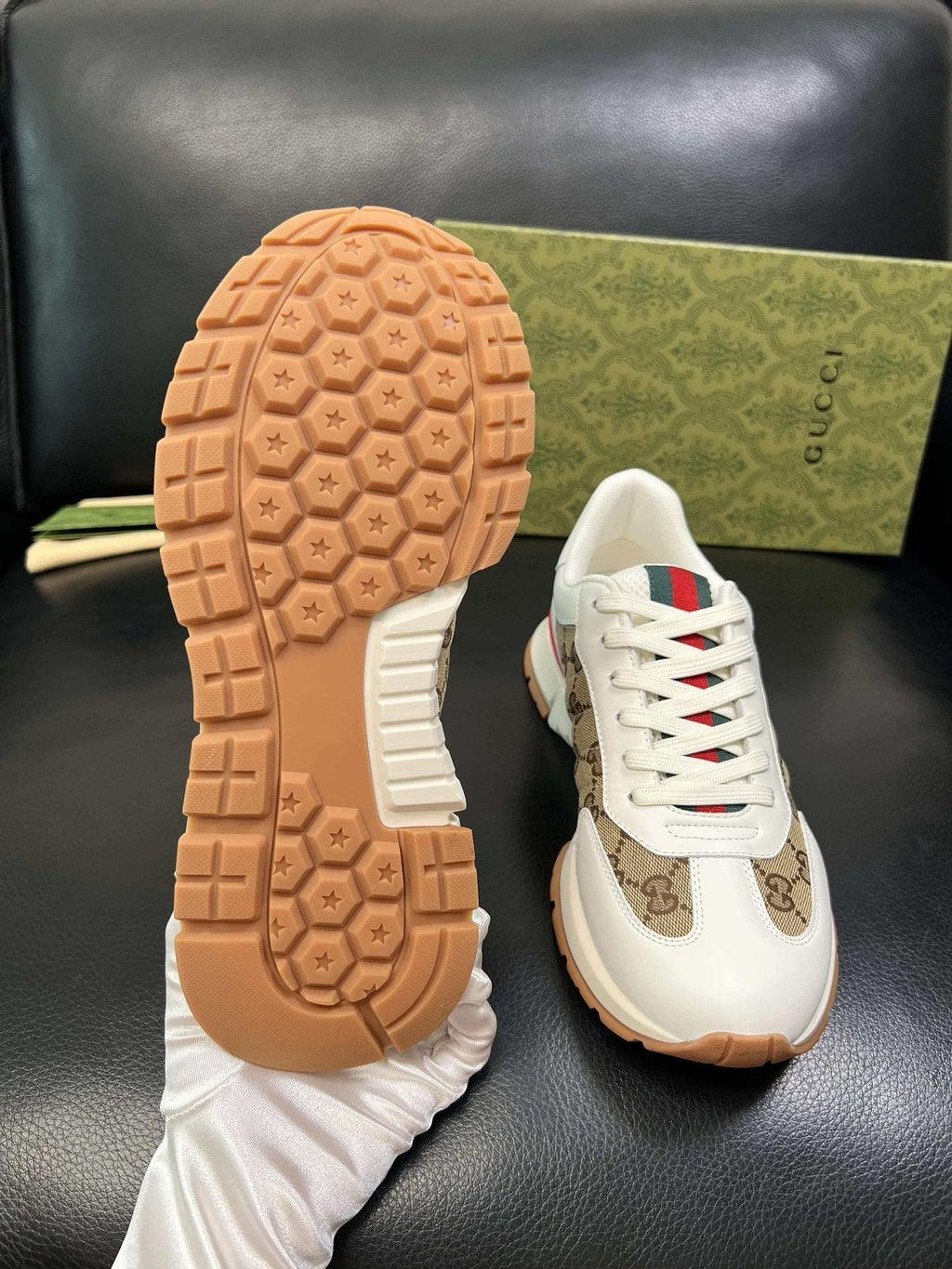 Gucci Monogram Panel Low-Top Sneakers — back
