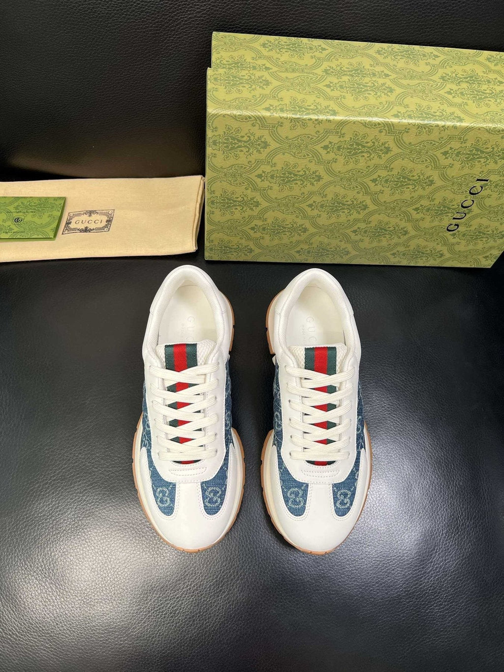 Gucci Monogram Panel Low-Top Sneakers — front