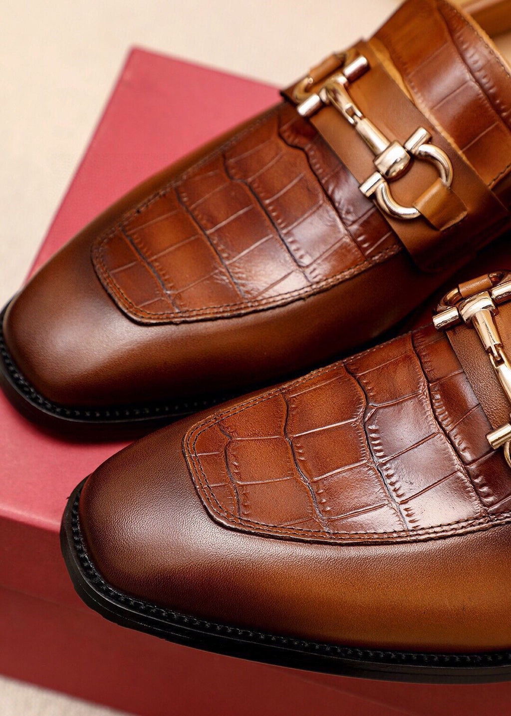 Ferragamo Embossed Bit Loafers — detail