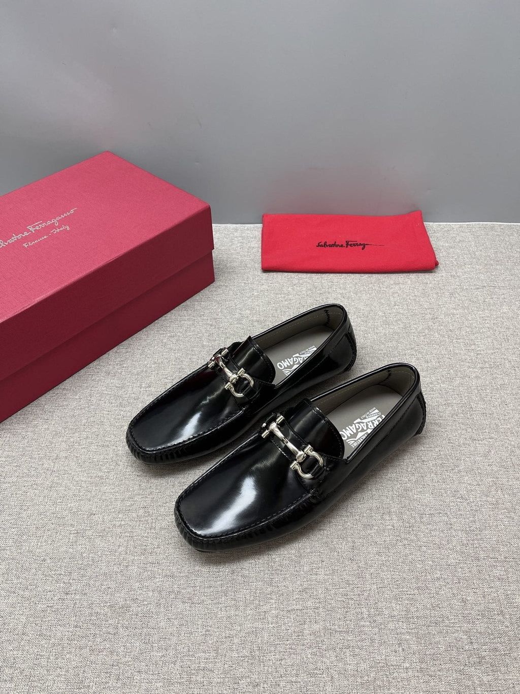 Ferragamo Metal-Hardware Driving Loafers — side
