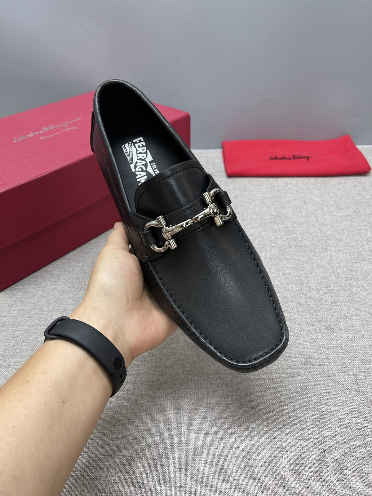 Ferragamo Metal-Hardware Driving Loafers — model