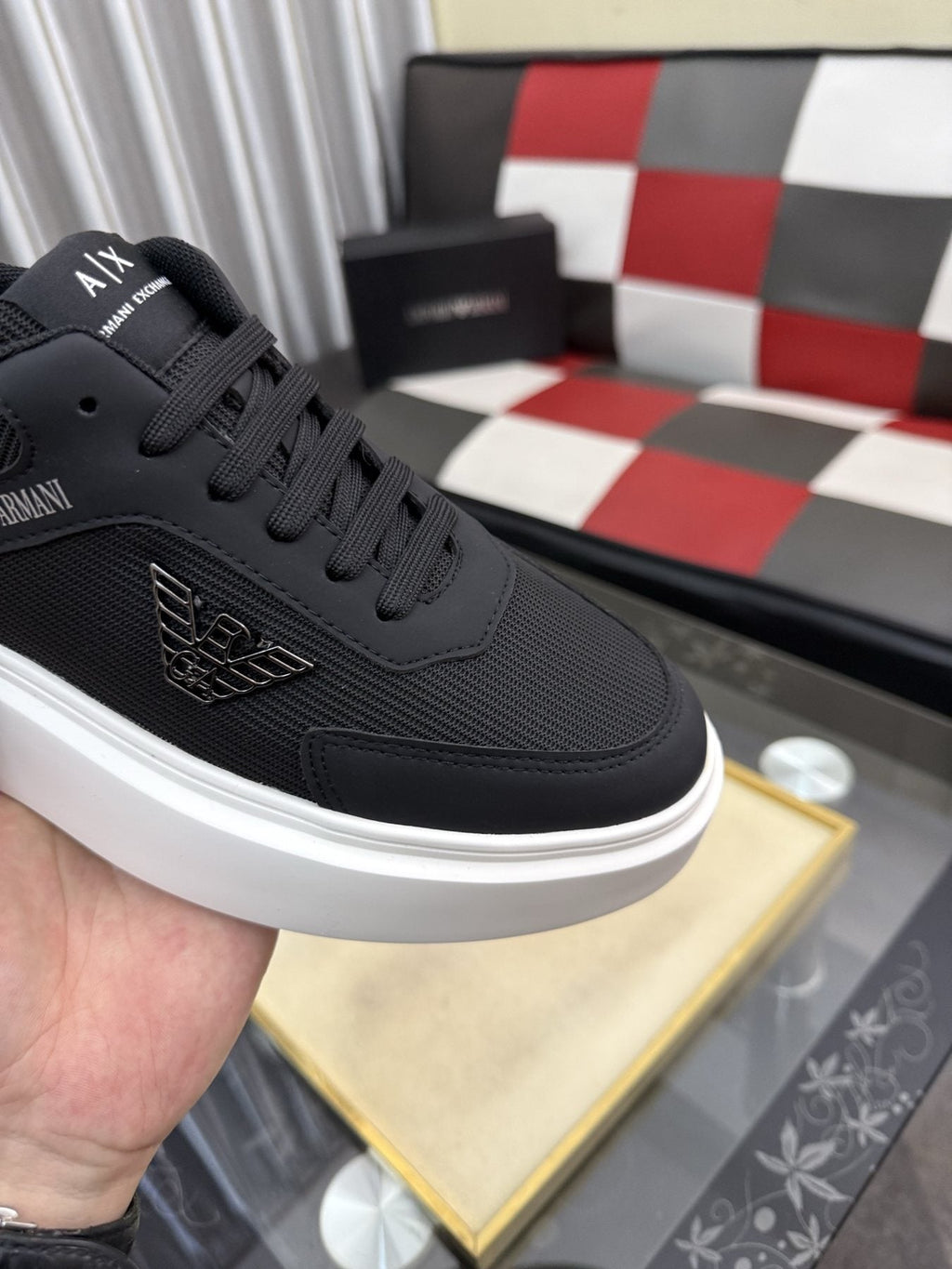Armani Exchange Mesh Panel Sneakers — side